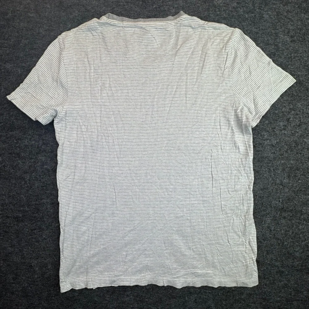 Banana Republic T-Shirt Mens Medium Grey Luxury Touch‎ Striped Jacquard